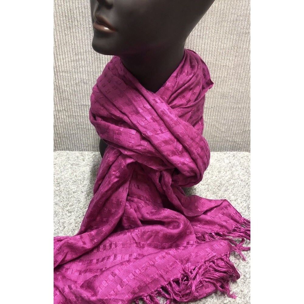 Avenue Purple Rayon Scarf Women Fringe Boho Wrap Shawl Long NWD